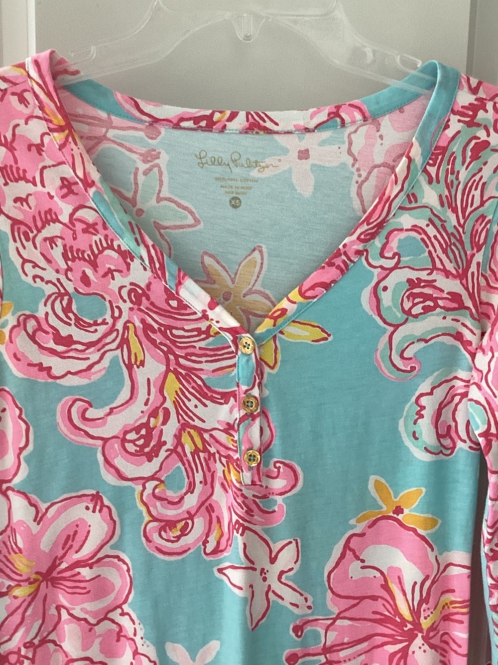 Lilly Pulitzer Turquoise Pink & Yellow Floral Dress